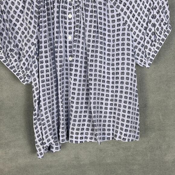 Madewell Top Womens Medium Purple Puff Sleeve Loose Button Front Preppy Whimsy - Picture 4 of 12